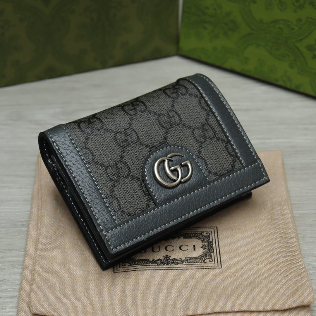 Gvc*1 Ophidia Gg Card Case Holder Gray 11Cm