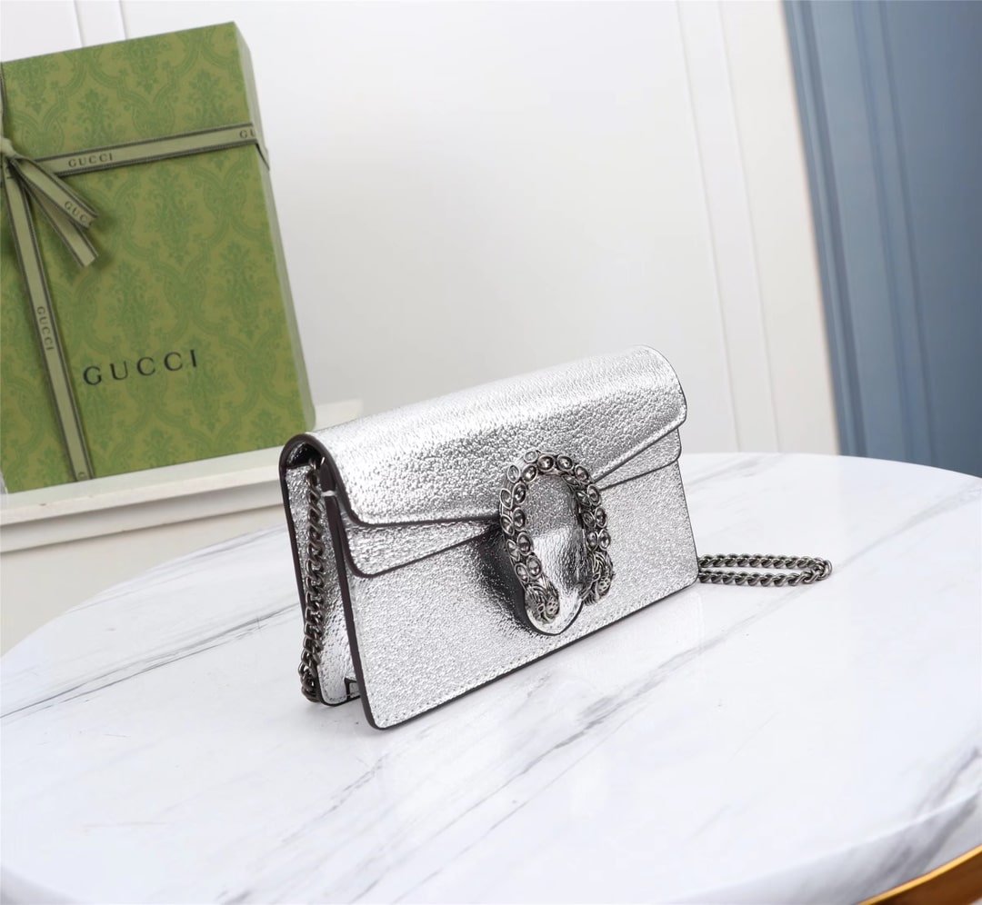 Gvc*1 Women’S Dionysus S*per Mini Crossbody Bag Silver 16Cm 476432 1Trbn 8173
