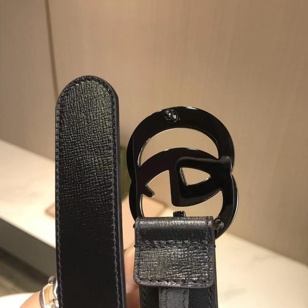 Gvc*1 Gg Marmont Thin Belt Black Leather 414516 18Yxv 1000