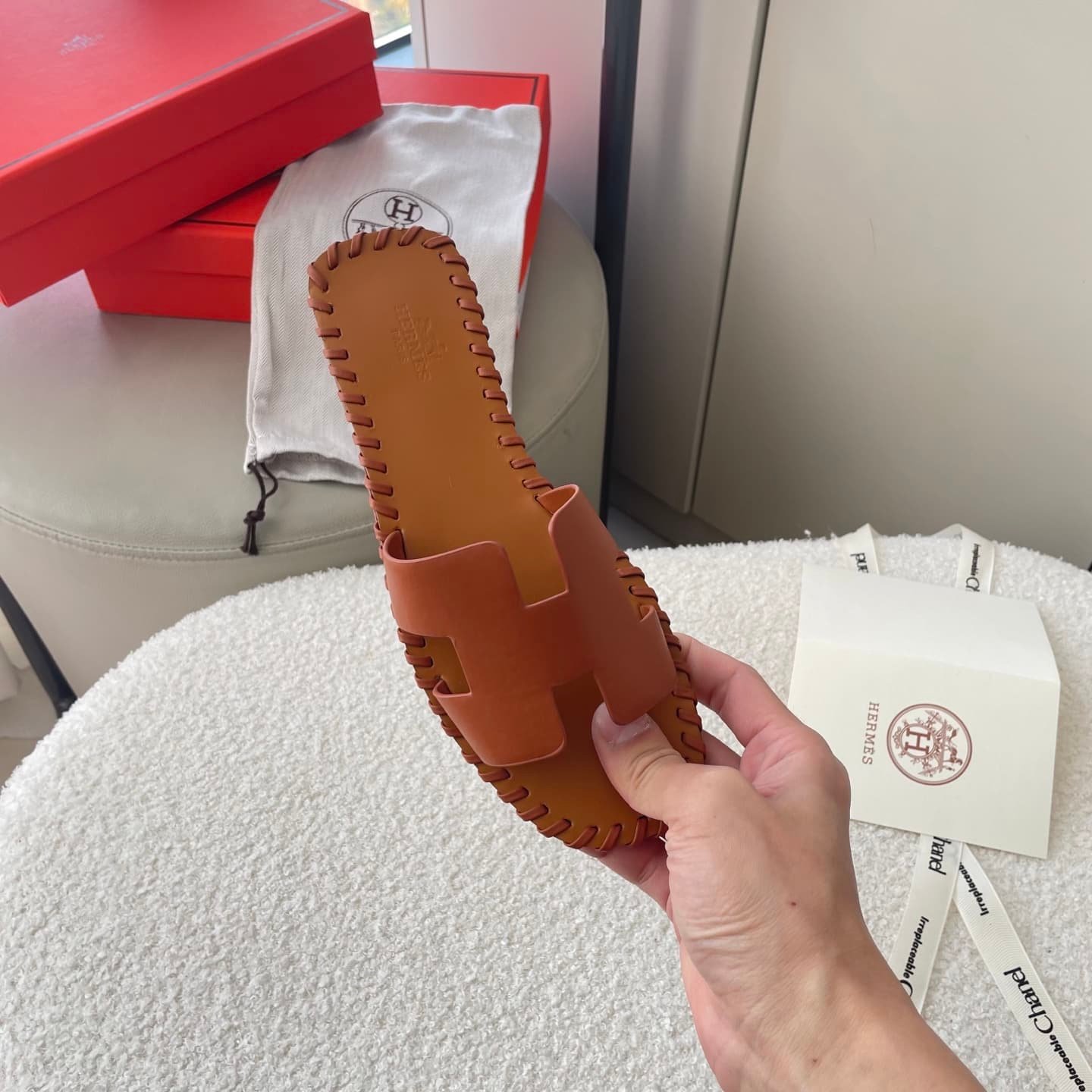 H**me5 Oran Sandals Stitching In Brown