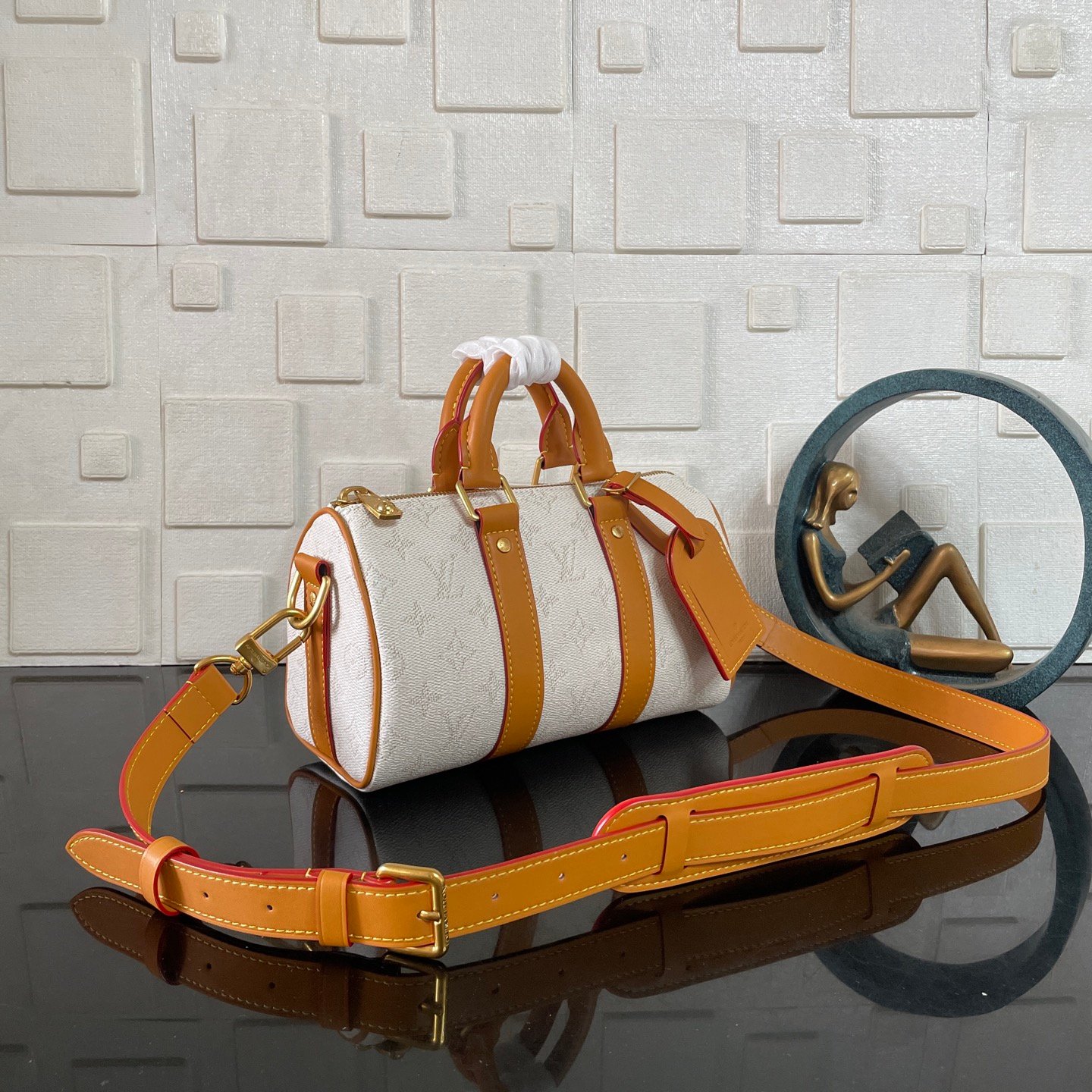 [S*per Vip 1:1] L0vis Vvtt0n Keepall Bandoulière 25 Off White 25Cm M15076