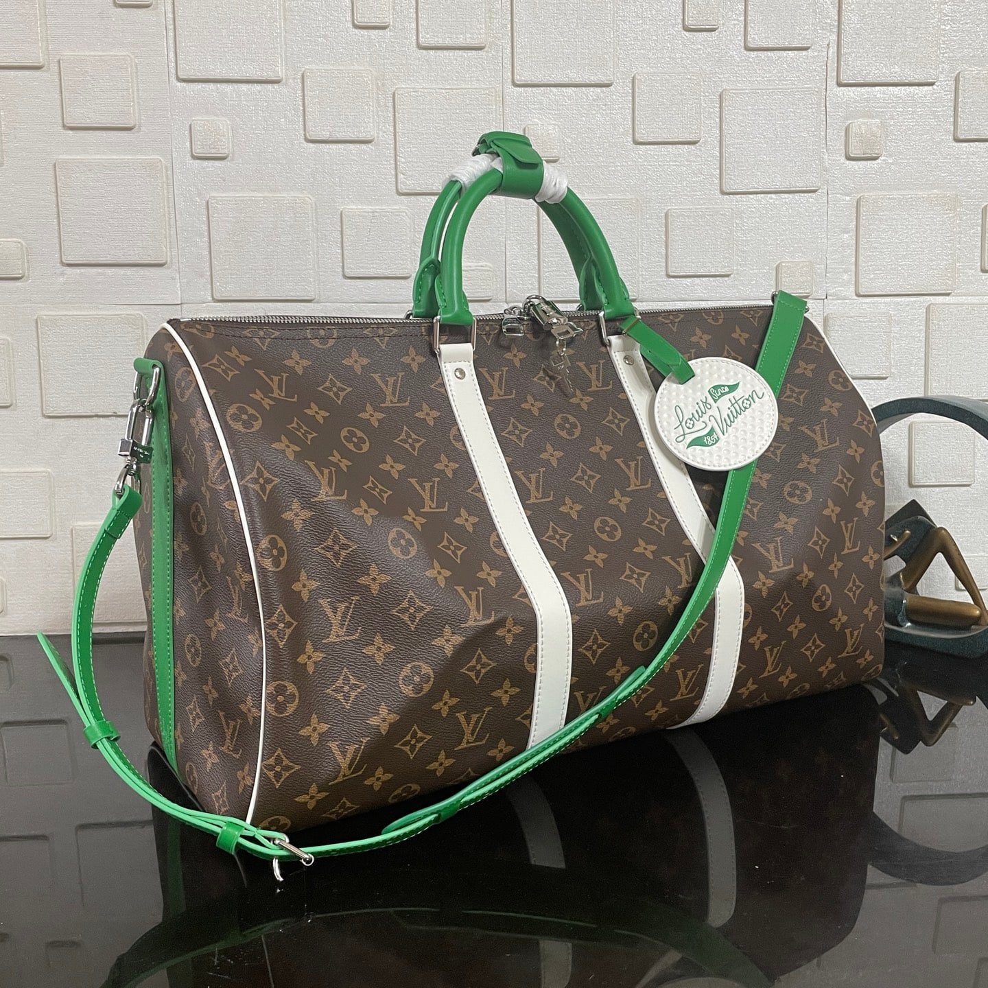 [S*per Vip 1:1] L0vis Vvtt0n Keepall Bandoulière 50 Monogram And Green 50Cm M13926