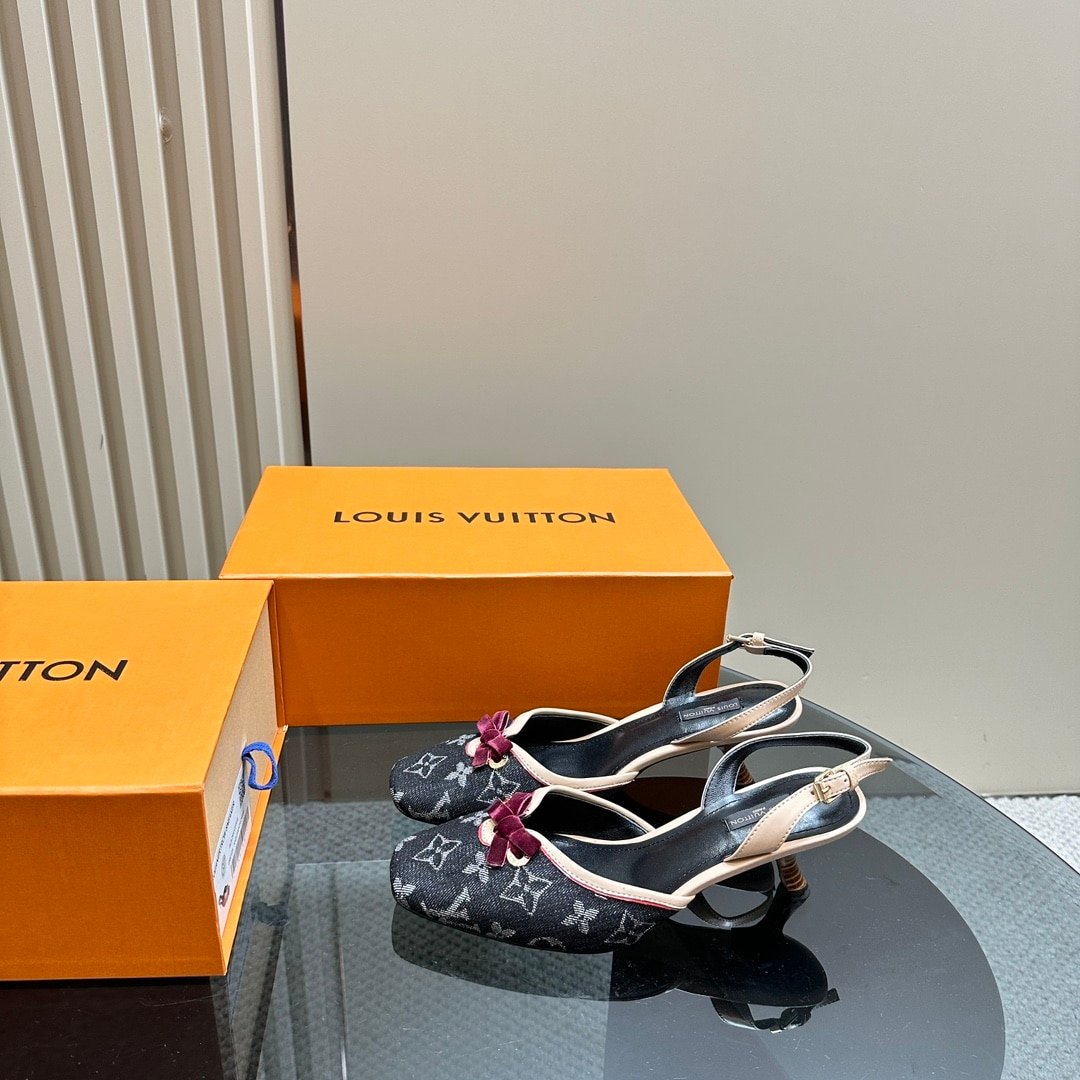 L0vis Vvtt0n Kitten Heels Slingback Denim