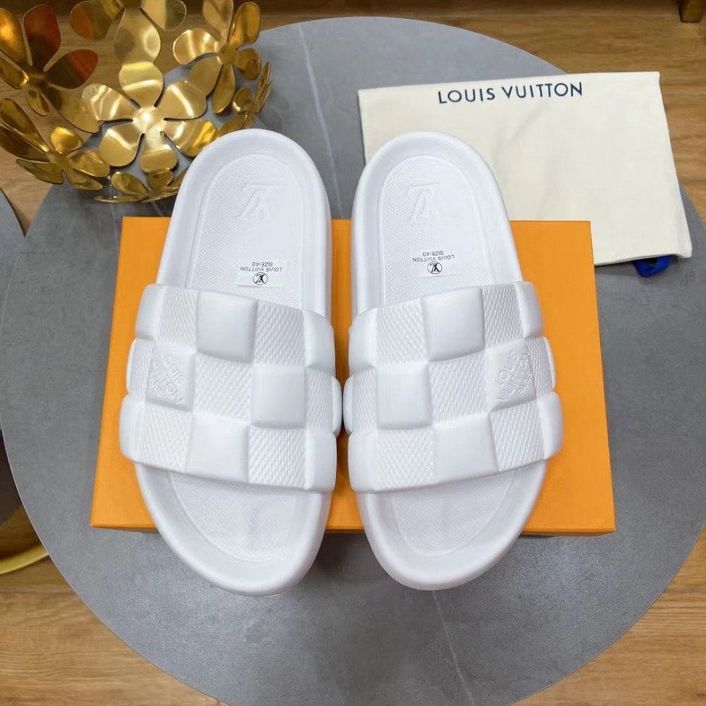 L0vis Vvtt0n Waterfront Mule Maxi Damier Rubber White