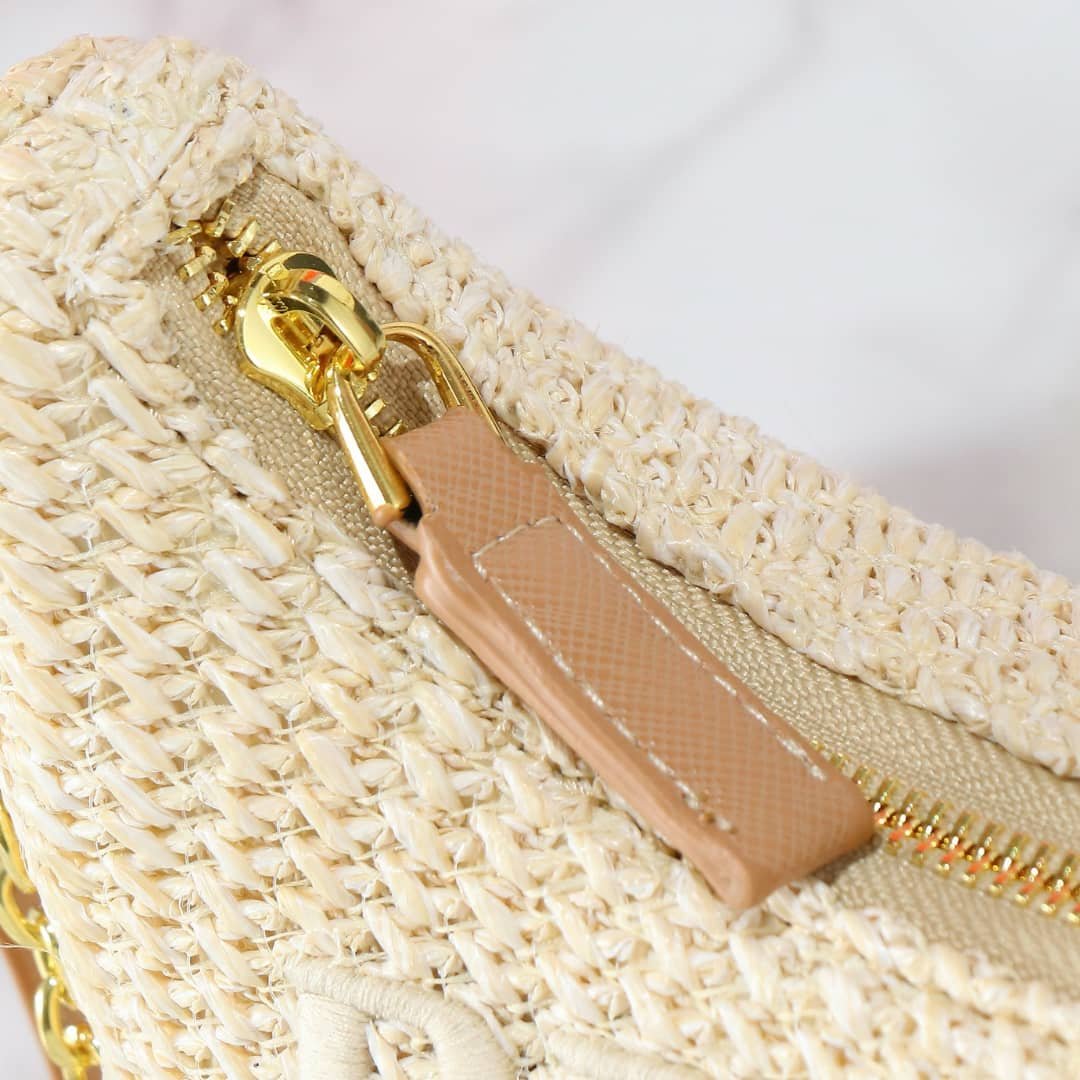 Pra*a Re Edition Crochet Bag Natural 22Cm 1Bc204 2M2T F0018 V Juo