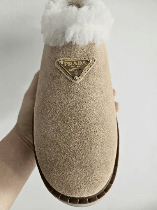 Pra*a Suede Mules Beige 1S715Nfzg50X0O