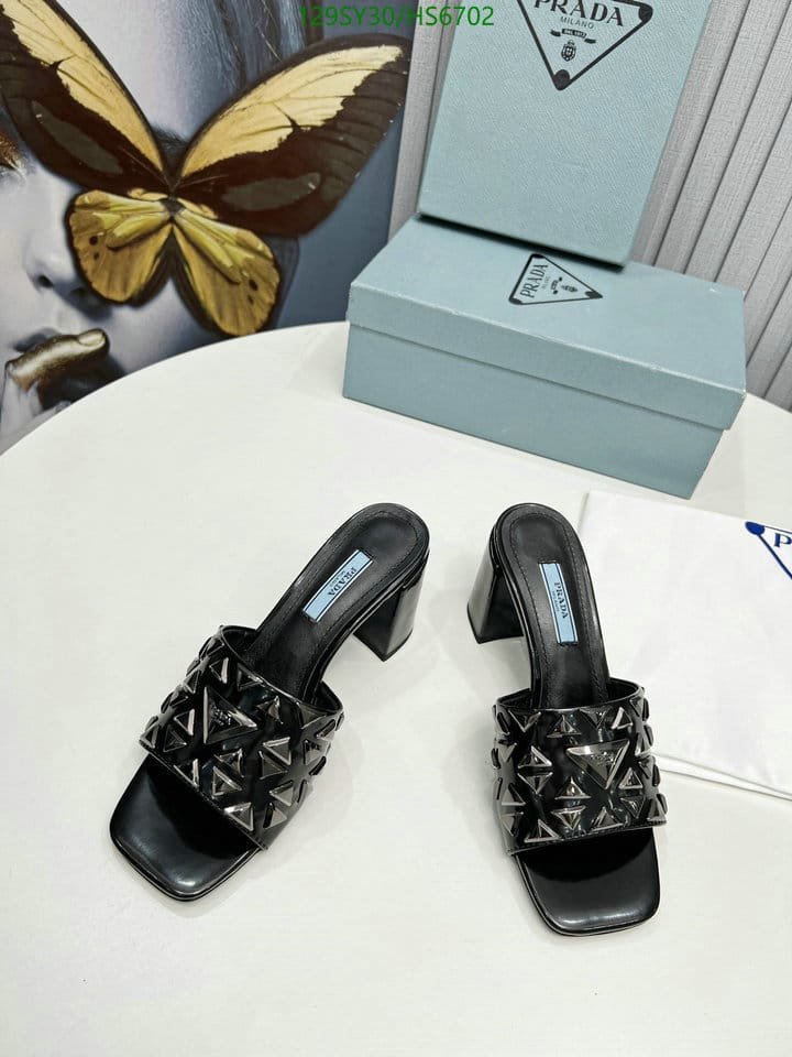 Pra*a Studded Metallic Leather Mules Black