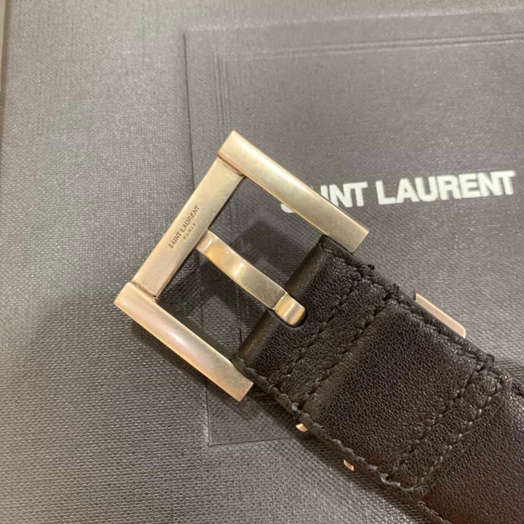 Sa1nt Lau*nt Cassandre Belt With Square Buckle In Smooth Leather 634437Boo0E1000