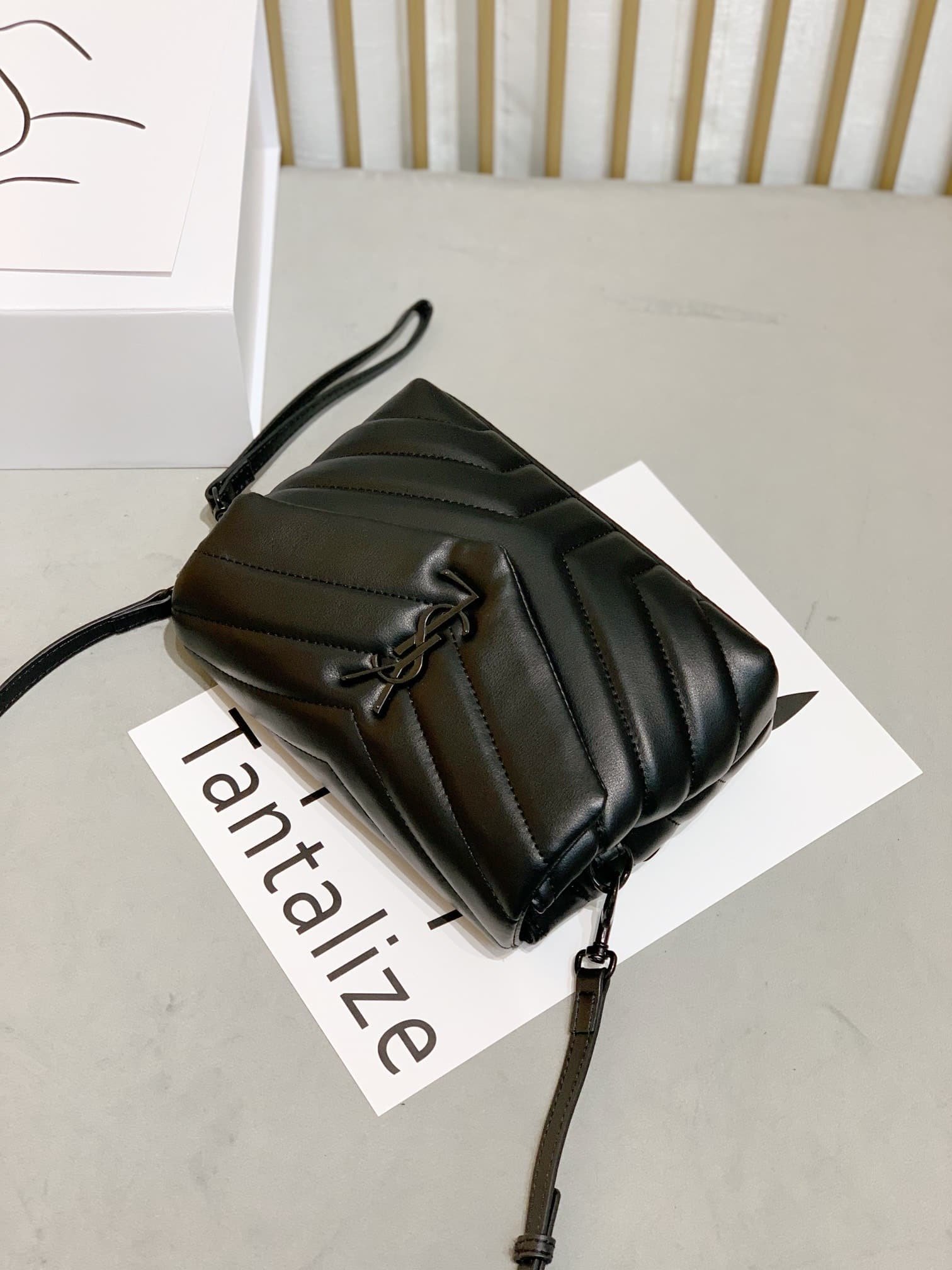 Sa1nt Lau*nt Loulou Toy Strap Bag In Quilted Y Leather With Black Hardware