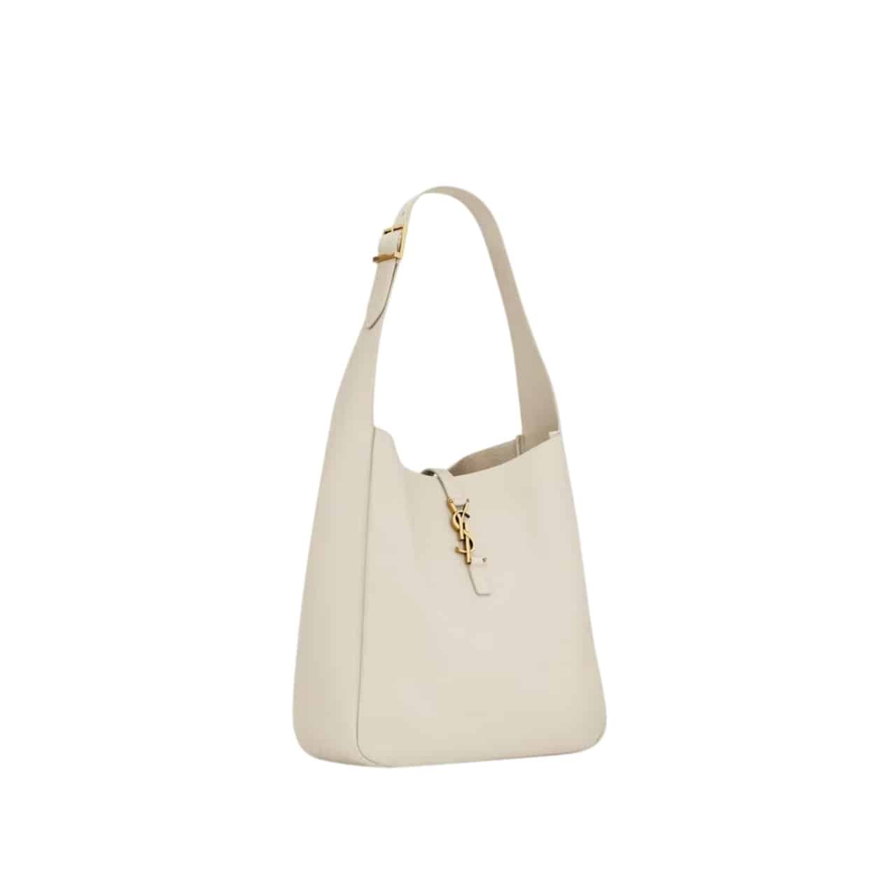 Sa1nt Lau*nt Le 5 À 7 S*pple Large In Grained Leather White 31Cm 753837Aaauq9207