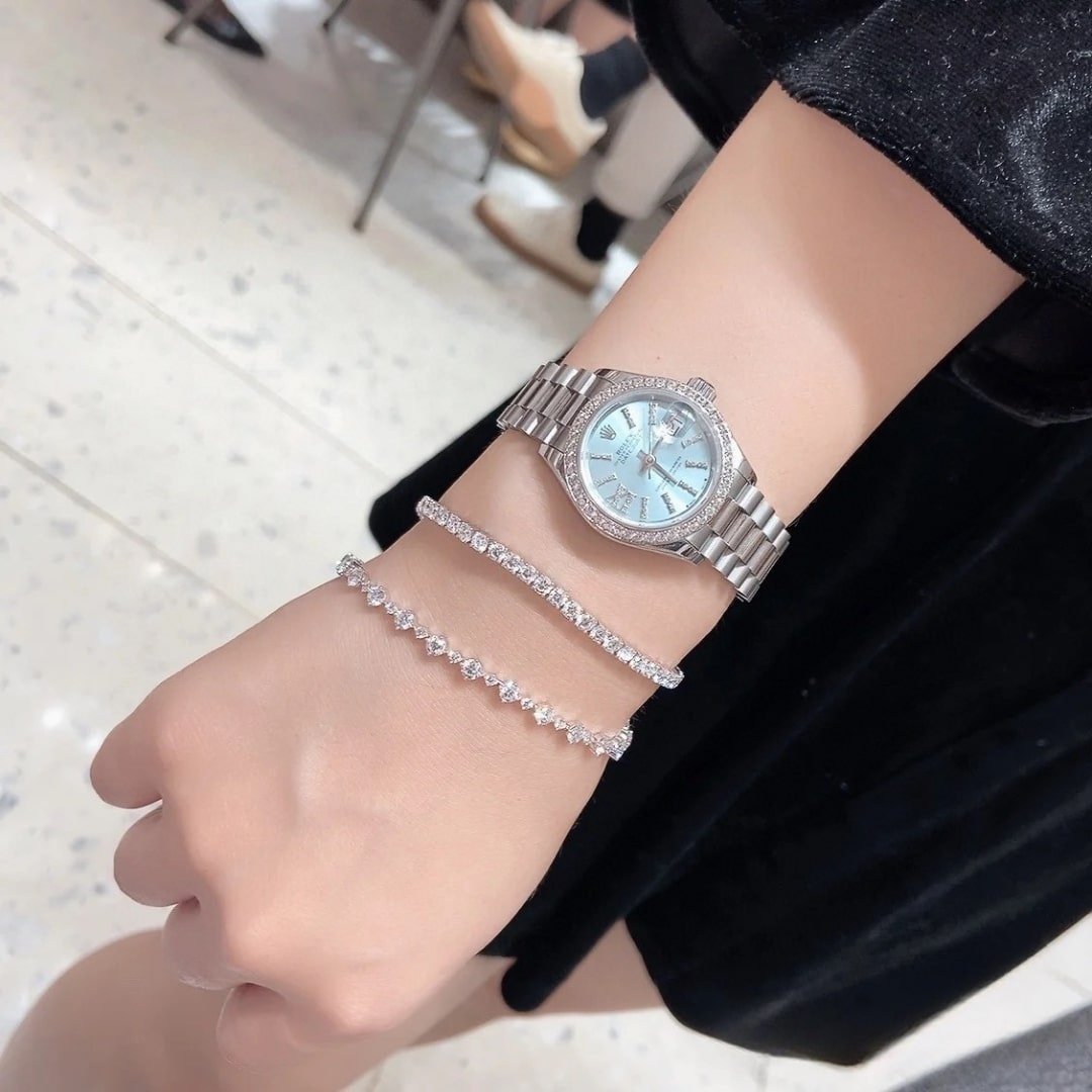 R01ex Lady Datejust 28 Ice Blue Dial Platinum D1am0nd 28Mm 279136Iblsrdp
