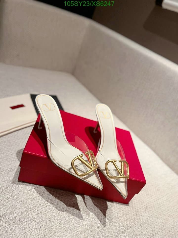 Va1e*ntin0 Vlogo 80 Vinyl Leather Mule In White