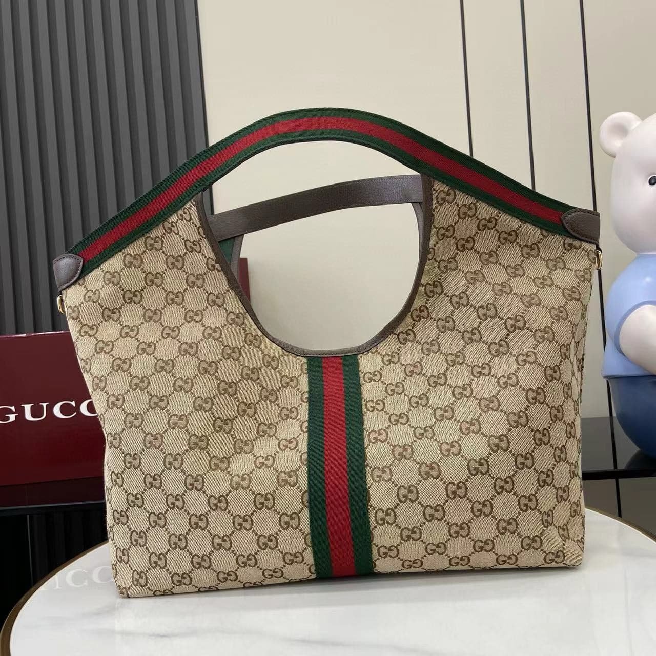 [S*per Vip 1:1] Gvc*1 Giglio Large Tote Bag Gg Canvas Beige And Dark Brown 60Cm 853971 Faffp 2547