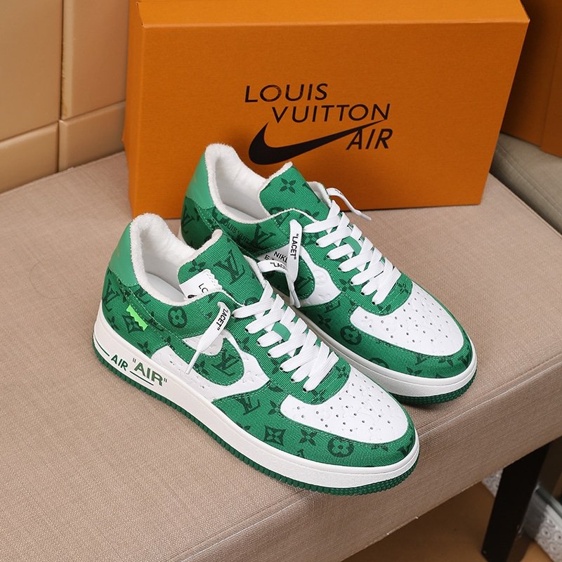 L0vis Vvtt0n And Nike Air Force 1 By Virgil Abloh White Comet Green