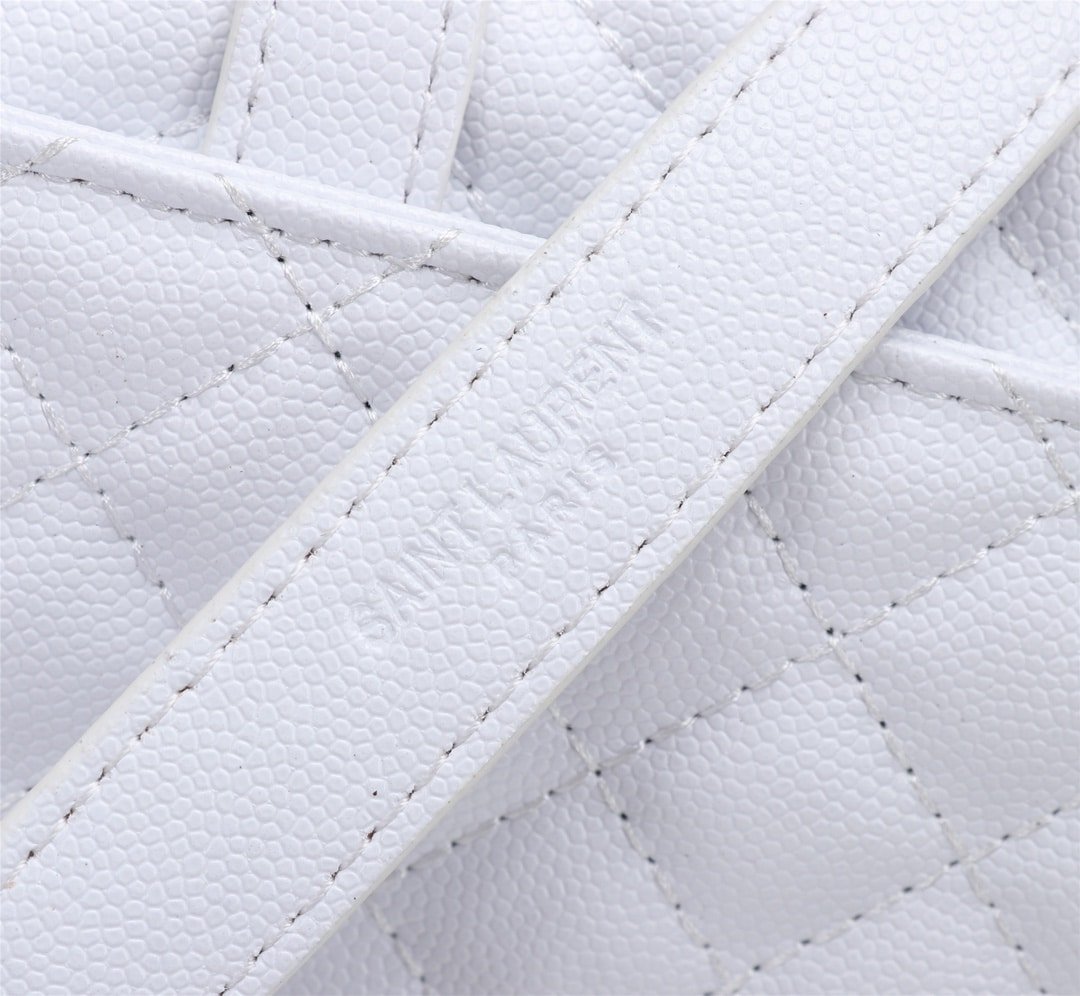Sa1nt Lau*nt Envelope Small Bag In Mix Matelassé Grain De Poudre Embossed White 600195Bow919207