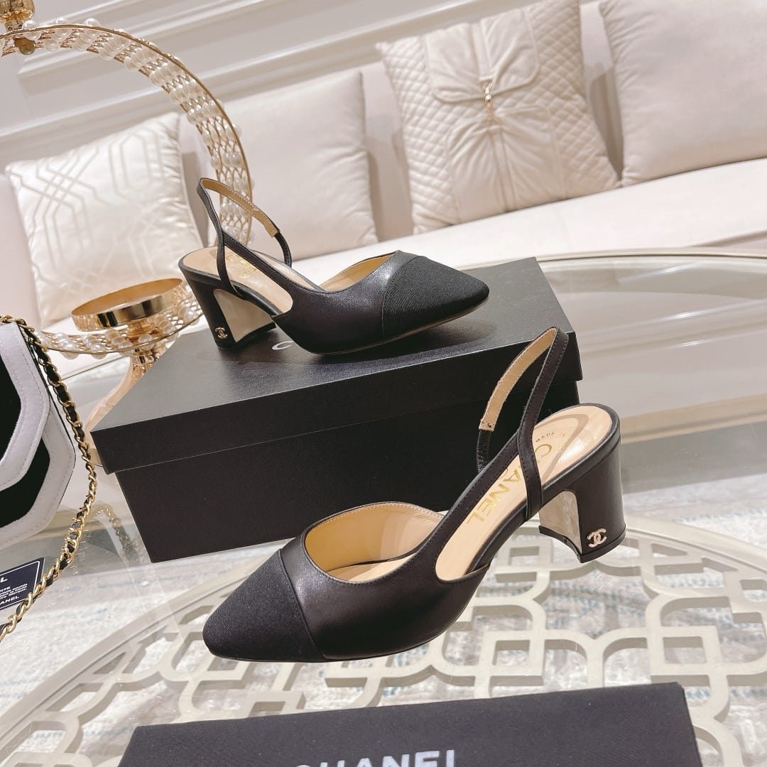 Ch**el Slingbacks Grosgrain Black G31318 Y50006 94305