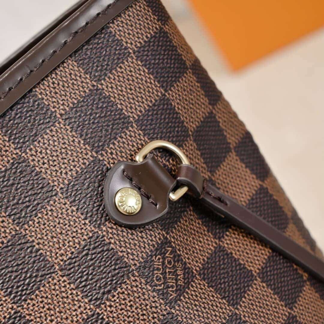 L0vis Vvtt0n Neverfull MM Damier Ebene Cerise Red And Brown 32Cm N40599