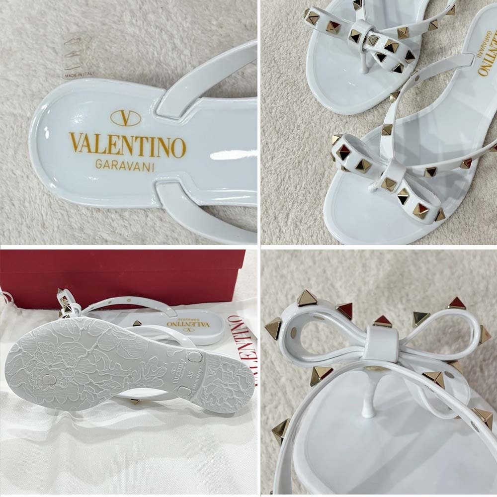Va1e*ntin0 Garavani Flat Sandal Nappa White 5W2S0552Pvs 001